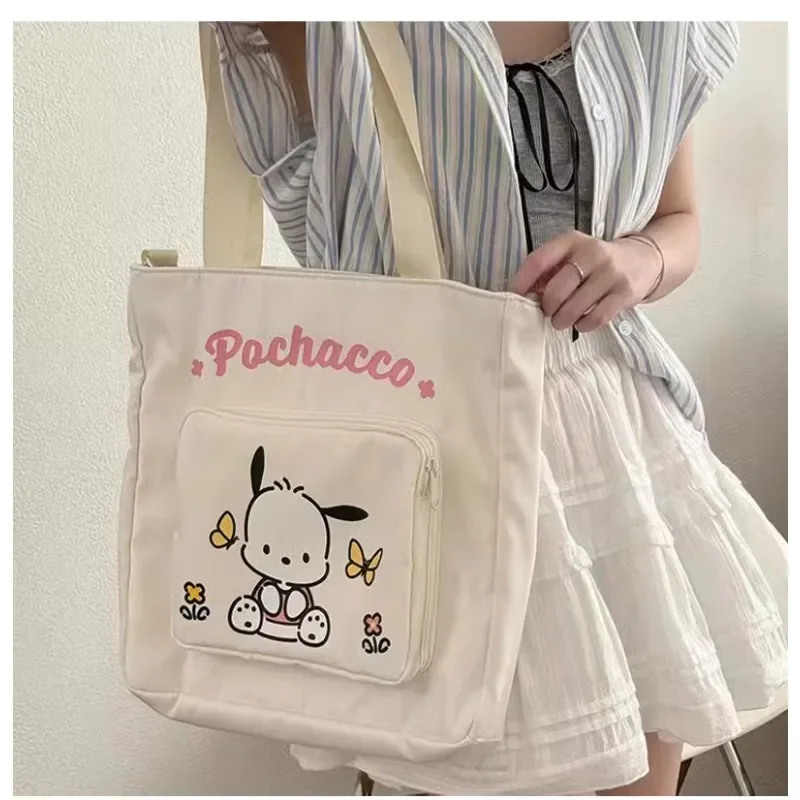 Sanrio My Melody Cinnamoroll Shoulder Bag Kawaii Large Capacity Sweet Girls Heart Everyday Cute Students Commuter Messenger Bag