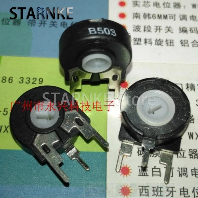 

10PCS Spanish Trimmer Potentiometer PT15-B50K B503 50K Vertical Adjustable Resistor Arrow Hole 3 Pin Diameter 15MM