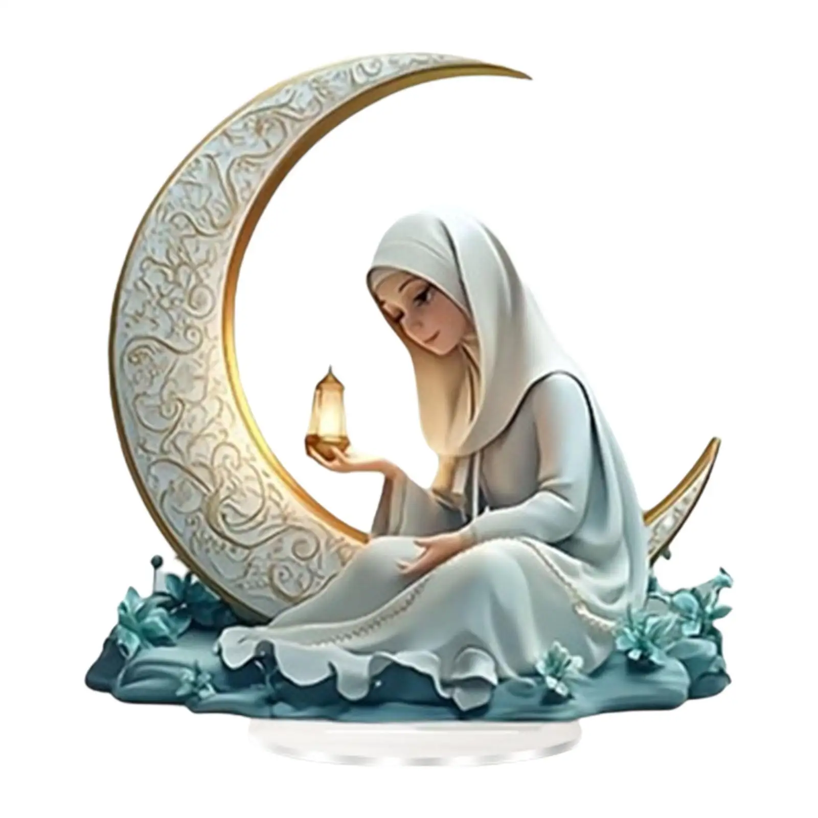 Moon Nun Acrylic Sign Tabletop Decoration for Cabinet Living Room Desk