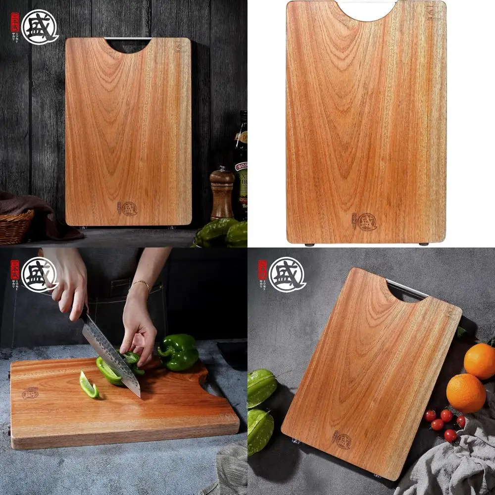 

Ebony Wood Chopping Board, 16x11 Inches, with Anti-Slip Base and Carry Handle