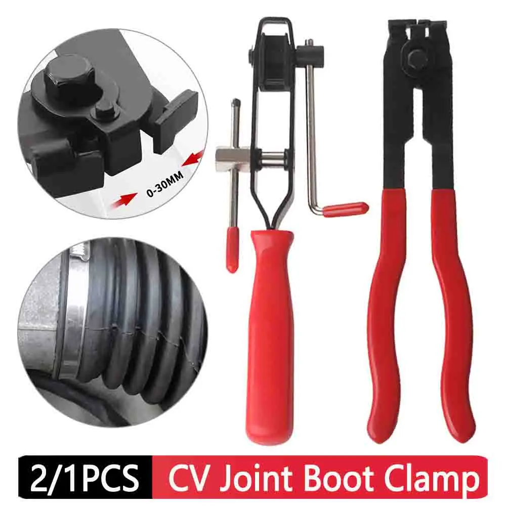 CV Joint Boot Clamp Plier Steel Rubber Small/Large CV Boot Clamps Adjustable Ear Clamps Pliers Half Axle Guide Belt Repair