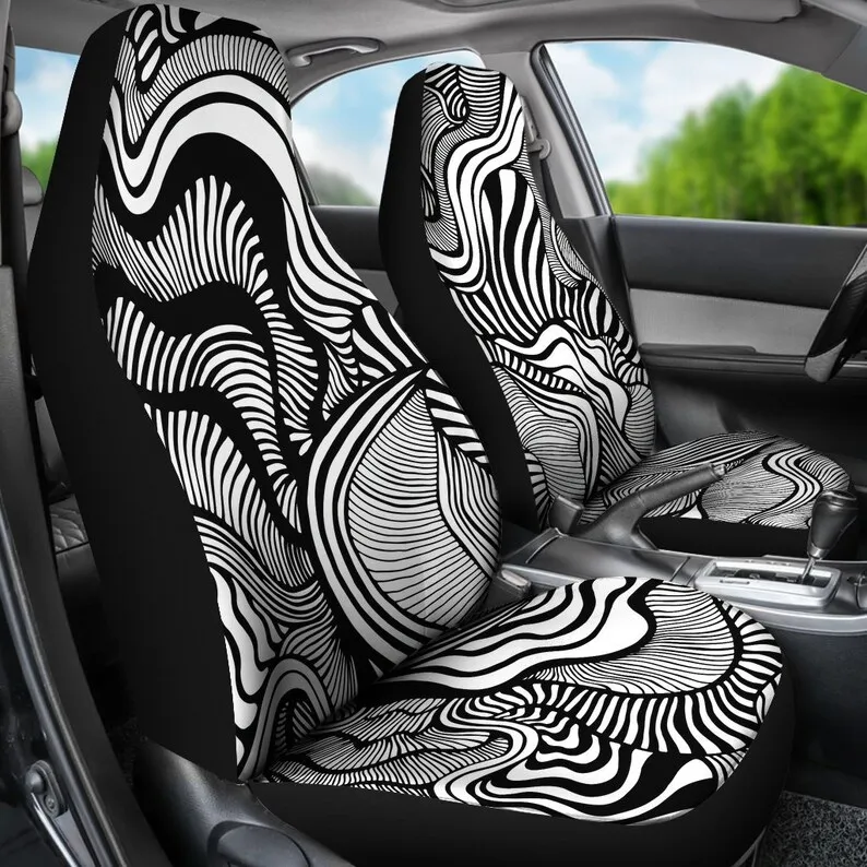 Trippy Doodles Car Seat Covers For Vehicle | Psychedelic Custom Seat Covers For Car For Women | Car Seat Cover Girl |