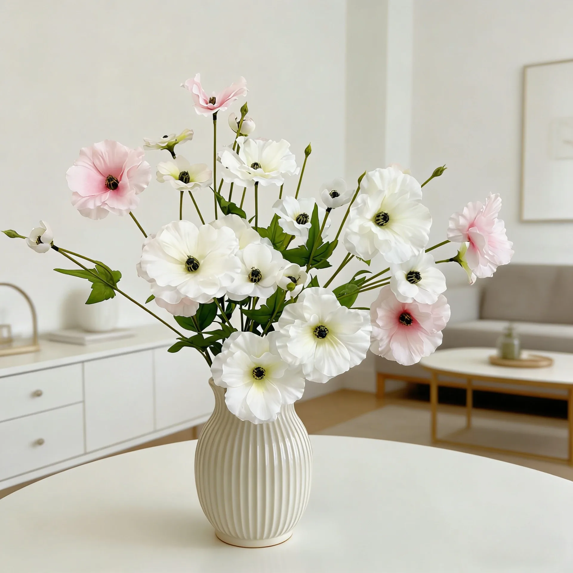 

5pcs 19.3 Inch Artificial Ranunculus Butterfly Peony for Wedding Space Home Floral Decor Photography Props Display