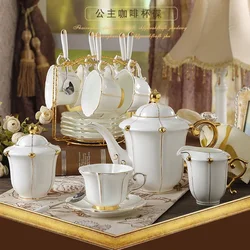 Bone China Coffee Set Europe Porcelain Tea Set Simple Ceramic Pot Creamer Sugar Bowl Teatime Teapot Coffee Cup Mug Coffeeware