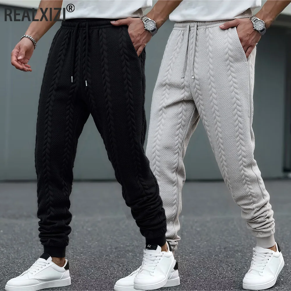 

Мужские повседневные брюки-джоггеры для спорта и уличной моды, дышащие трикотажные брюки с завязками на талии