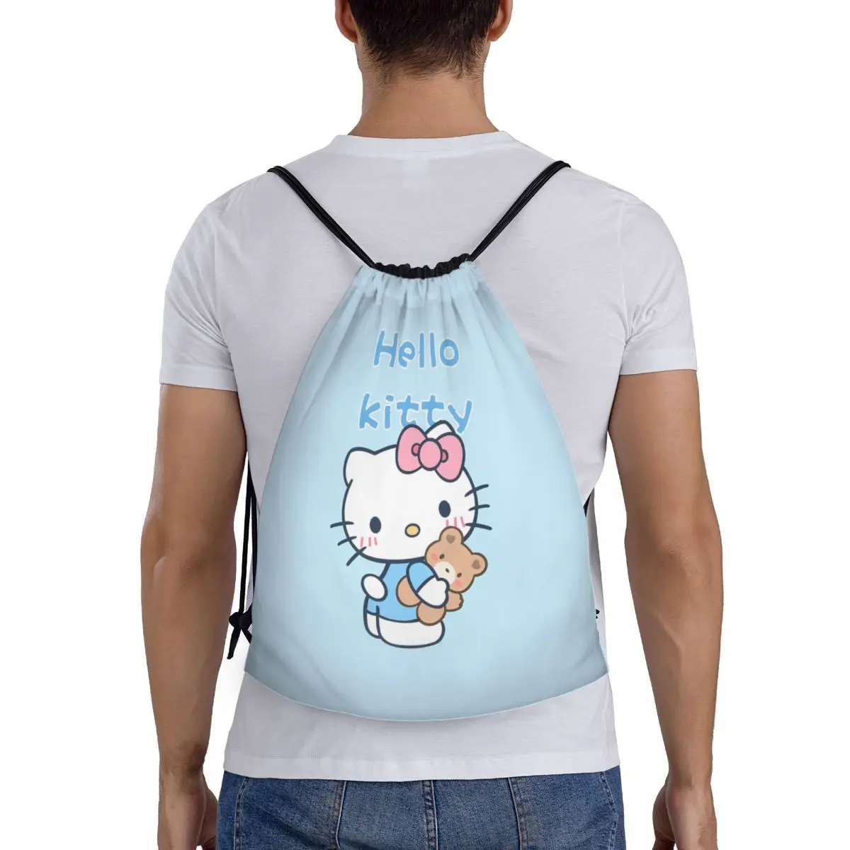 Sanrio Kawaii My Melody zaino con coulisse borsa da palestra sportiva Anime String Sackpack per il ciclismo