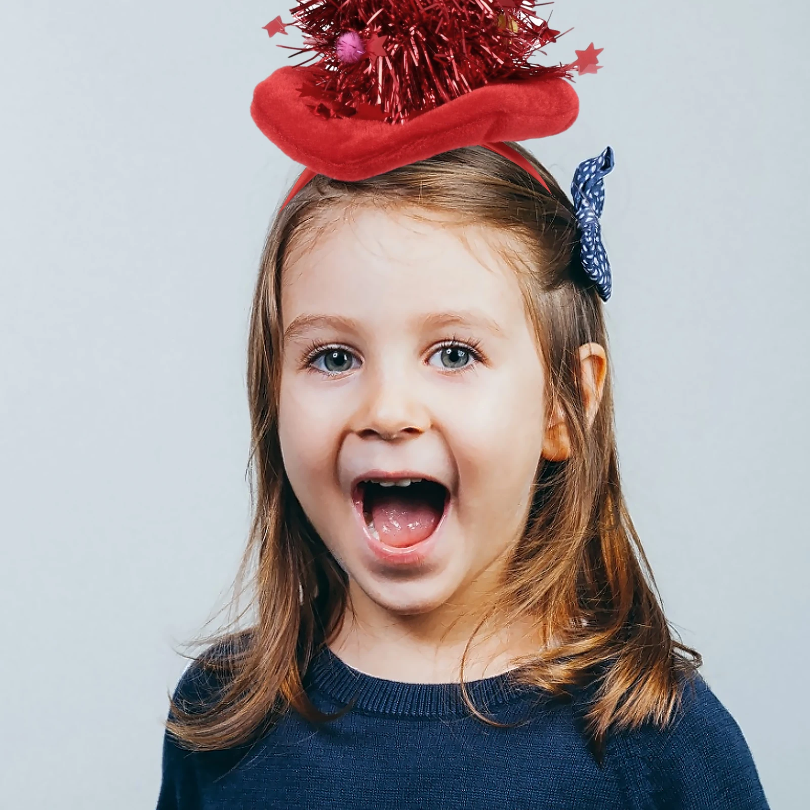 

2pcs Christmas Headband Xmas Trees Holiday Hair Accessories Bright Cloth Silk Girls Photo Props Classic Shape Festive Season