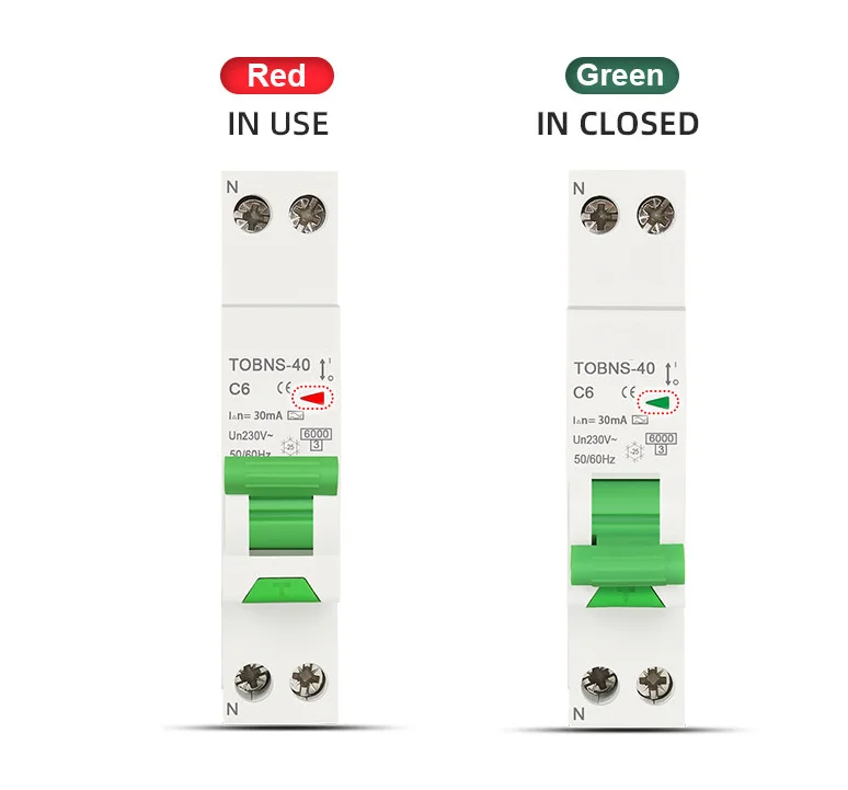 1 disyuntor 6A 16A 20A 32A 40A para RCBO 6KA 18mm 10mA para 1P + N disyuntor de fuga con herramientas eléctricas de sobrecorriente