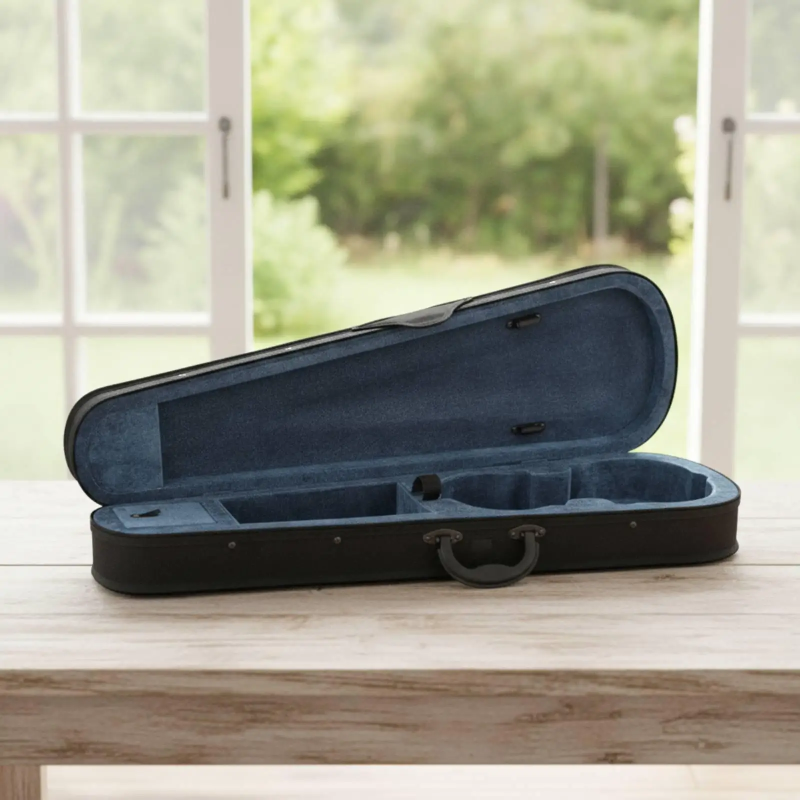 Triangular Violin Case with Compartments Double Shoulder Straps Instrument Box for Violin Accessories