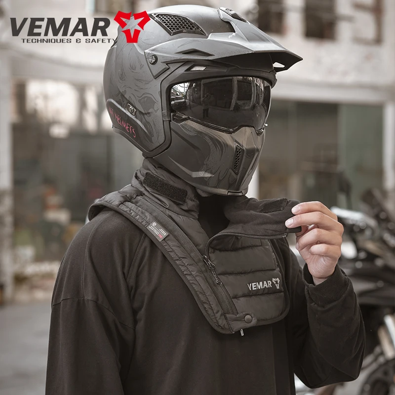 

VEMAR Winter Men Women Motorcycle Neck Scarf Windproof Cold-Proof, Fleece Lined Neck Warmer Protector for Riding Sports