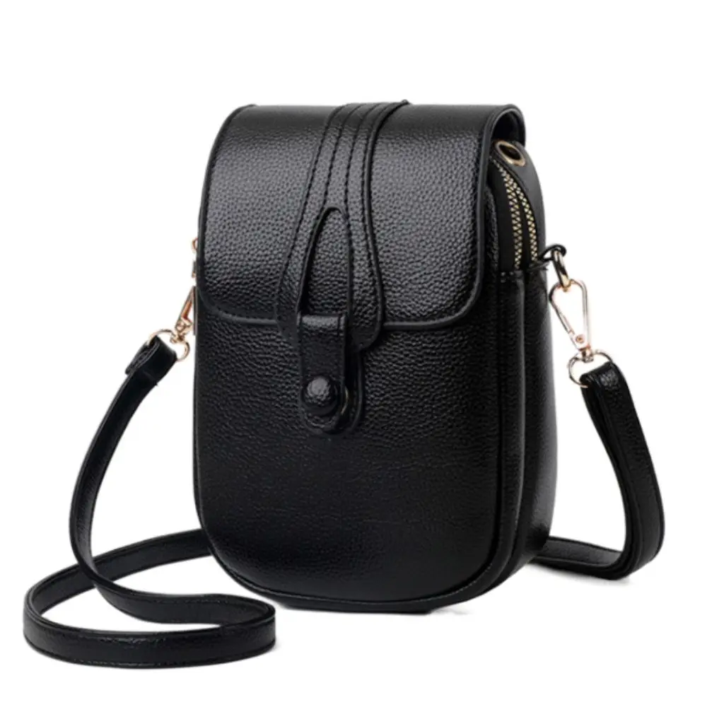 Große Kapazität Damen Crossbody-Handytasche Mehrschichtige Vertikale Frauen-Schulter-Handytasche INS Leder-Handytasche – Detail 5