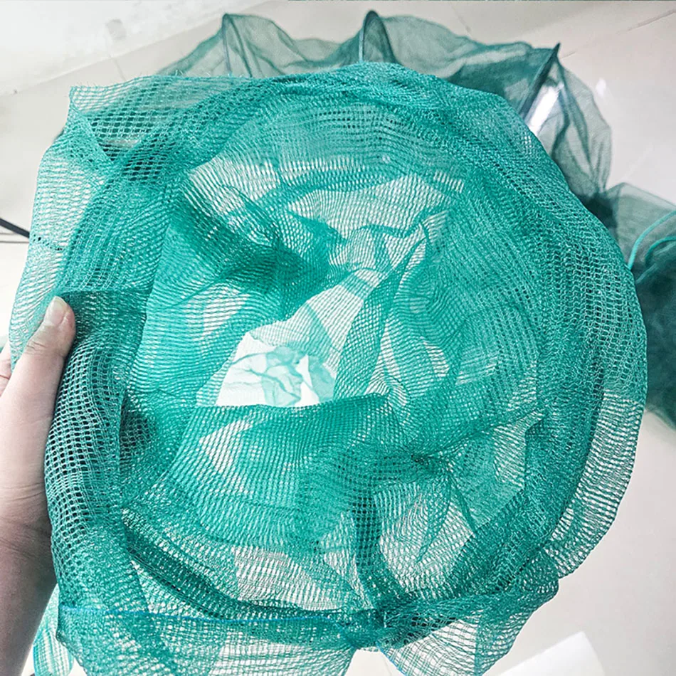 Krabbenfalle, Garnelenfalle, Garnelennetz, Fischfalle, Hummerfalle, Minnowfalle, zusammenklappbares tragbares Netz, Krabbe mit Schwimmer und robuster Kette – Detail 10
