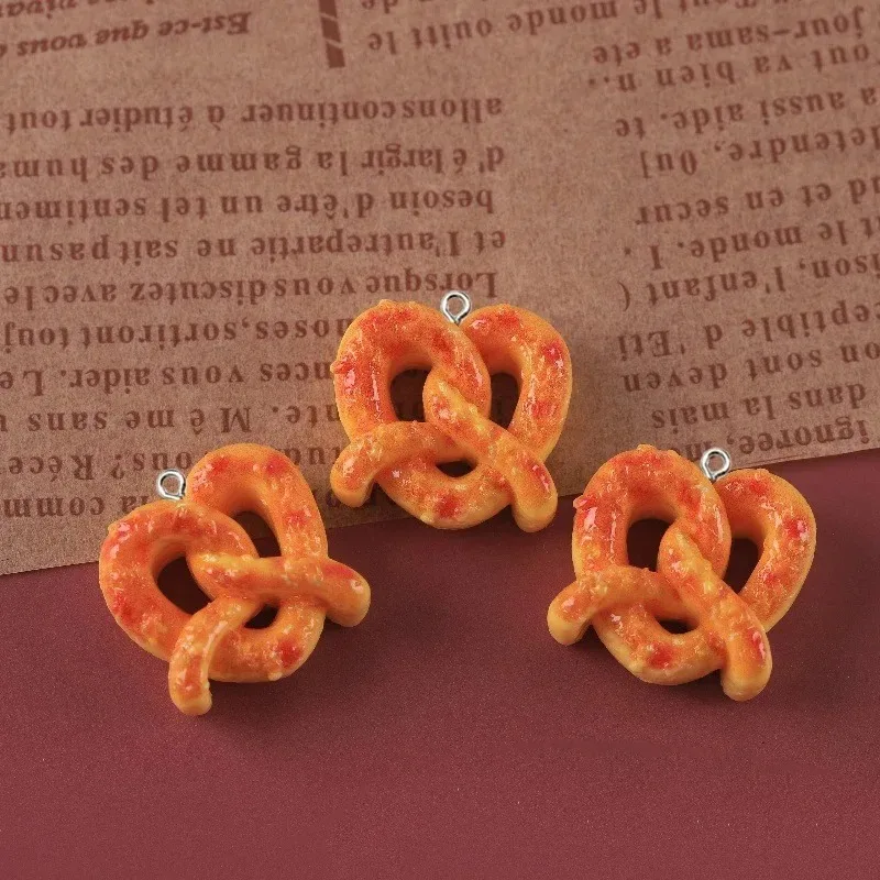 10 Pieces Cute Fake Food Resin Pendants Toast Donut Bread Cake Charms Cat Bear Design Findings For Handmade Keychain Jewelry view 6