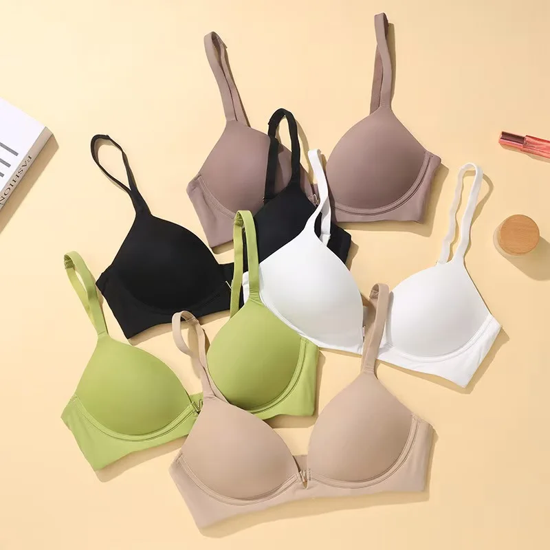 

Бесшовный бюстгальтер пуш-ап в японском стиле, удобное беспроводное нижнее белье, женский бюстгальтер без стального кольца, глянцевый бюстгальтер с чашками 3/4, женское нижнее белье