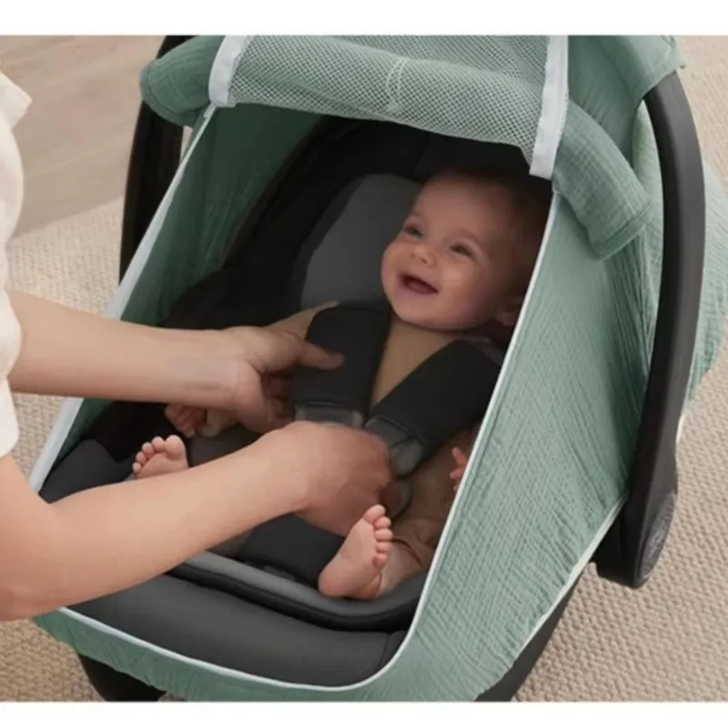 Детское защитное сиденье, одеяло, солнцезащитный козырек, пылезащитный чехол, хлопково-марлевое защитное одеяло для коляски, сетчатое лобовое стекло, противомоскитный чехол