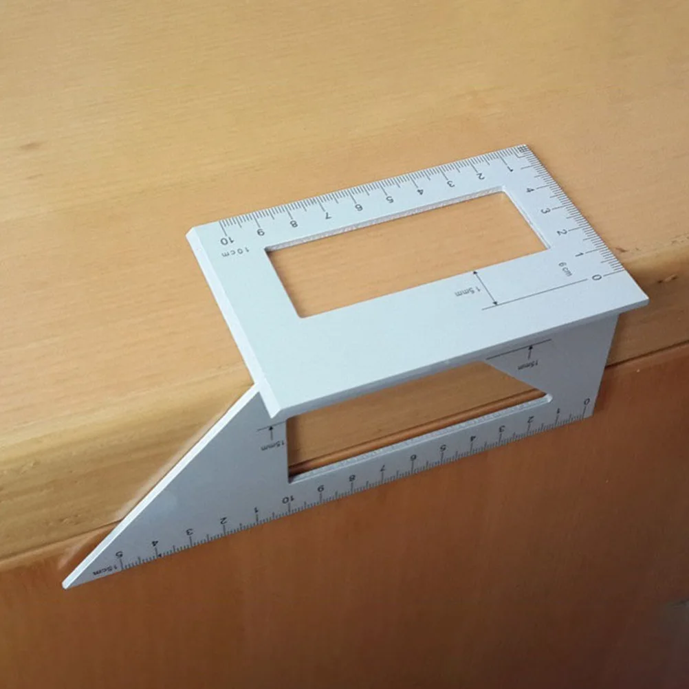 

Aluminum Alloy Right Angle Ruler 45/90 Degree T Ruler Woodworking Scribing Tool Clear Scale Comfortable Grip Durable Measurement