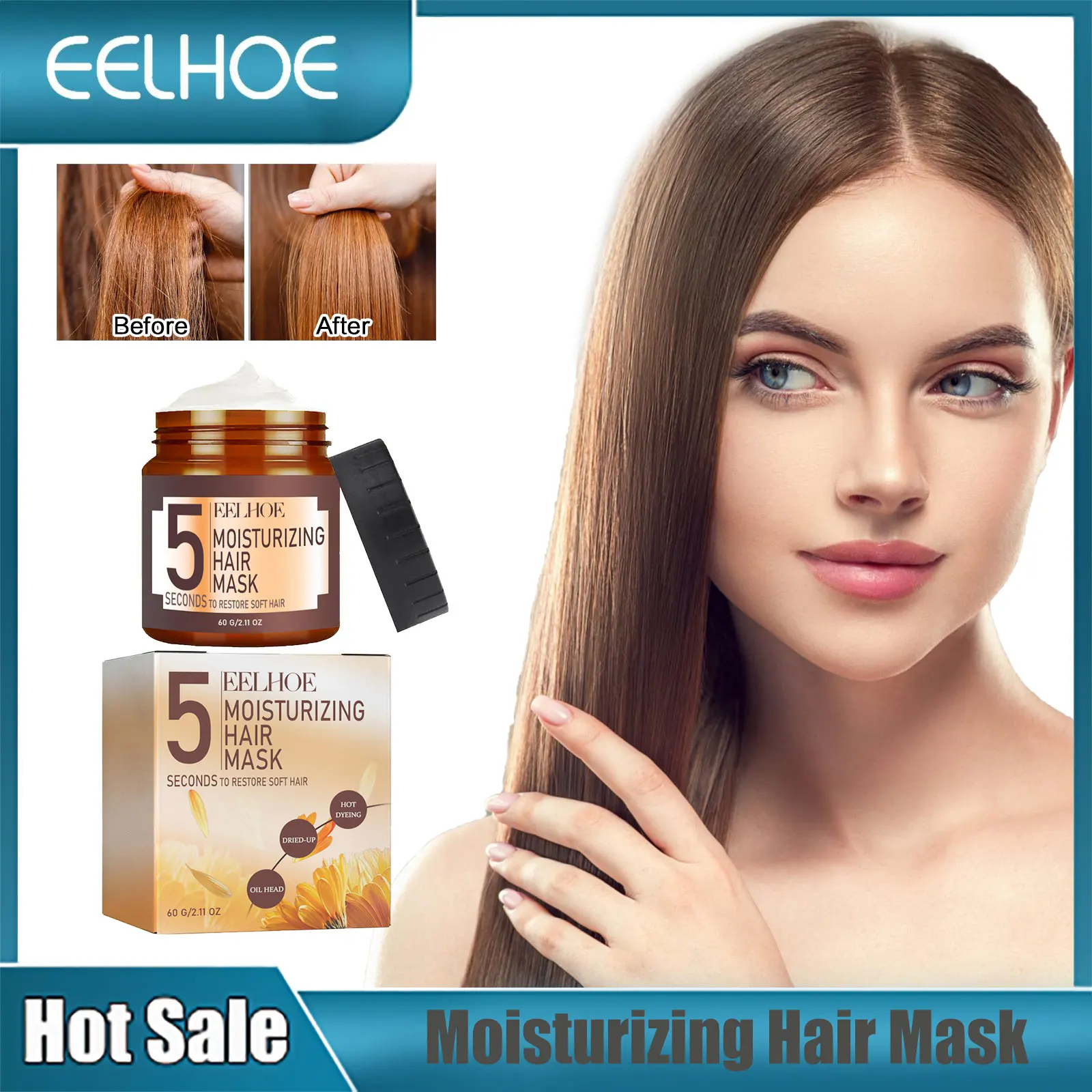 

Keratin Moisturizing Hair Mask Nourishing Damage Frizzy Repairing Split Ends Treatment Scalp Dryness Fast Soft Smooth Shiny Care