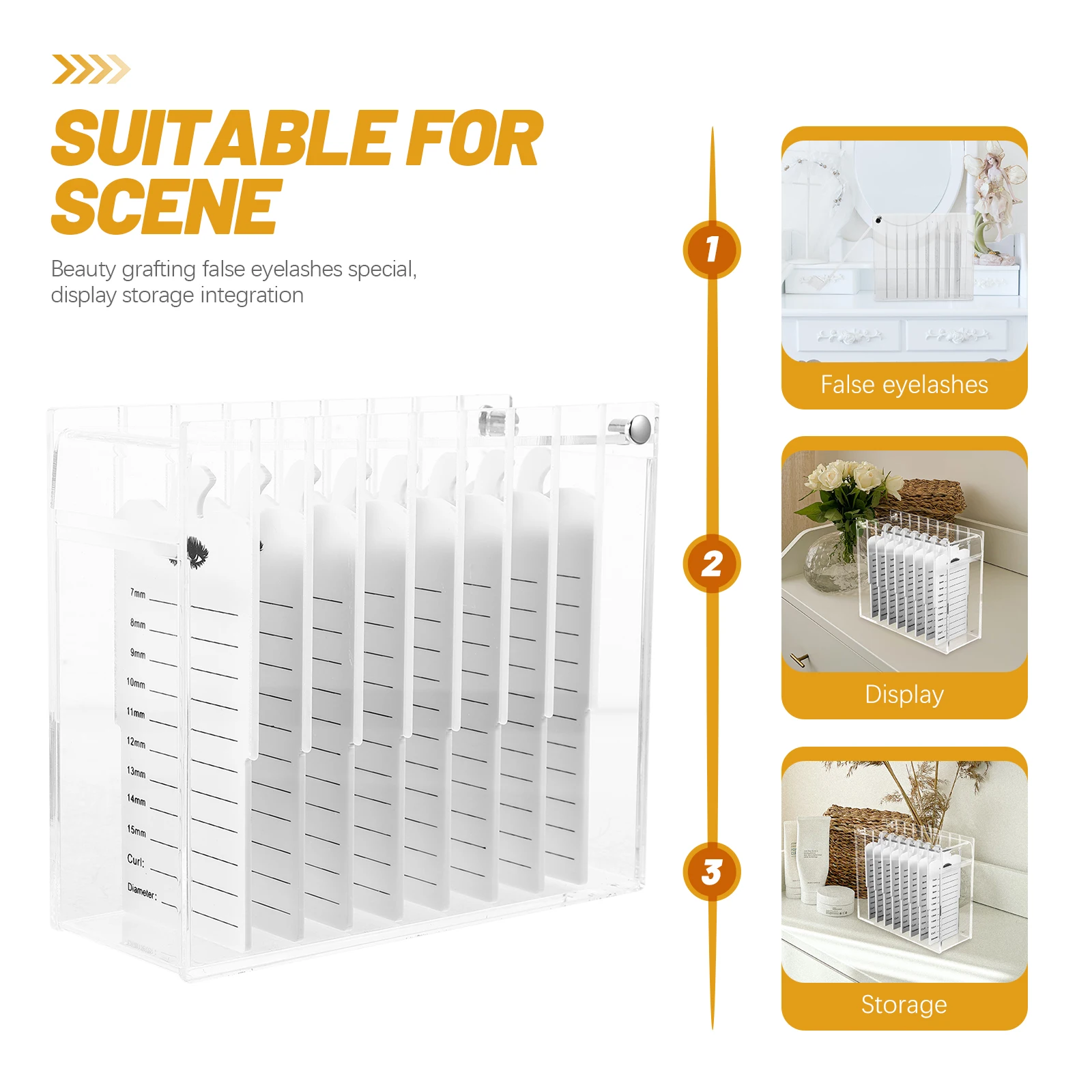 

False Eyelash Storage Box Clear Acrylic Makeup Organizer Empty Boxes Travel Dating Office Eyelash Container Lash