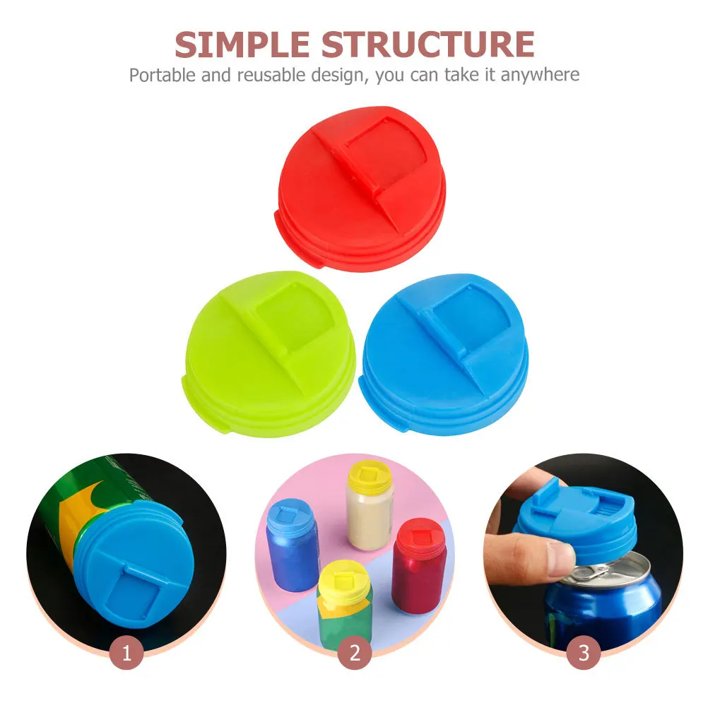 

3pcs Can Sealing Covers Leak-Proof Dustproof Lid For Soda Beer Beverage Portable Reusable Protective Cover Kitchen Bar