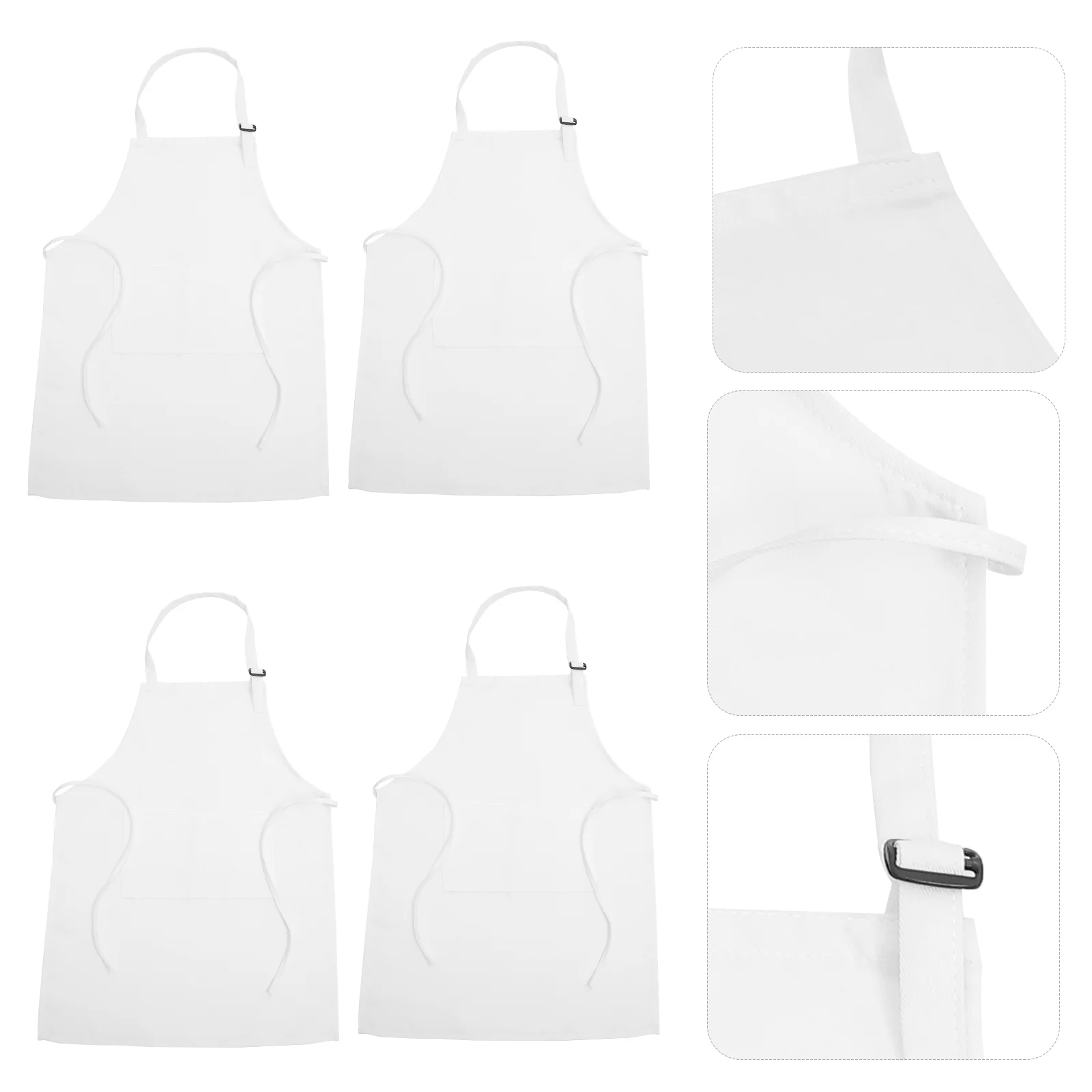 4 Pcs Kindergarten Apron Adjustable Children's 4pcs/pack White Size Kids Painting Toddlers Multi-function Multi-use