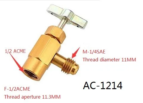 

R134A Automotive Air Conditioning Refrigerant Snow Refrigerant Bottle Opener for European and American Products 1/2ACME TT1214