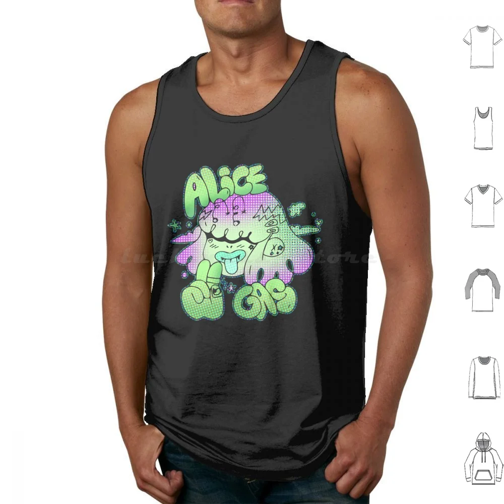 Alice Gas Green Tank Tops Vest Sleeveless Alice Gas Hyper Pop Hyperpop 100 Gec 100 Gecs Kid Trash Dollywood1 8485 Cool