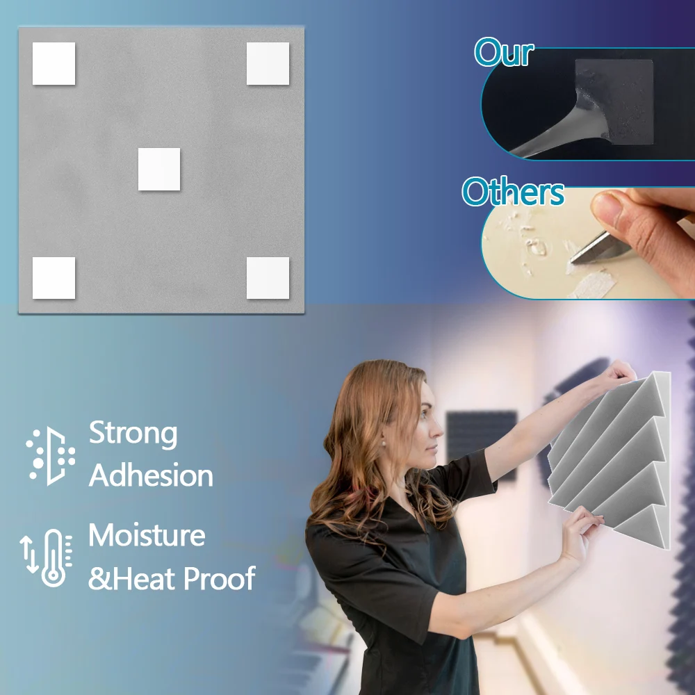 12Pcs Soundproofing Panel Studio Self Adhesive Sound Absorbing Foam Panel, House Isolation Wall Acoustic Foam Sponge Pad