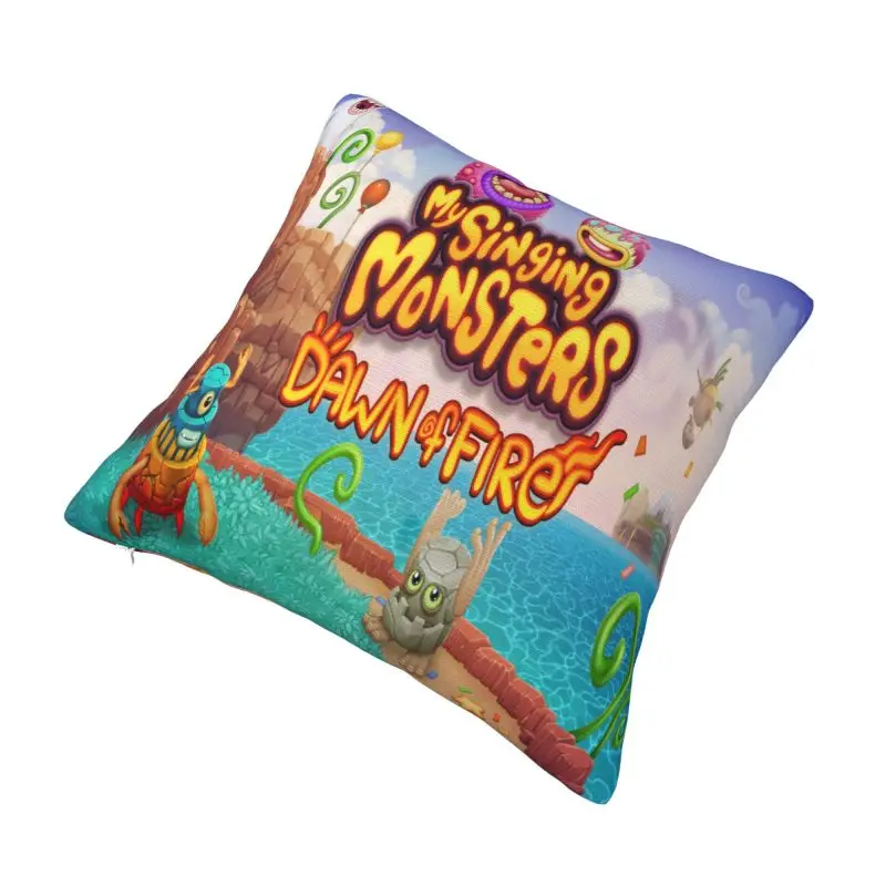 Custom Nordic Style My Singing Monsters Video Gaming Cushion Covers Velvet Dawn Of Fire Pillow Case for Sofa Car Square