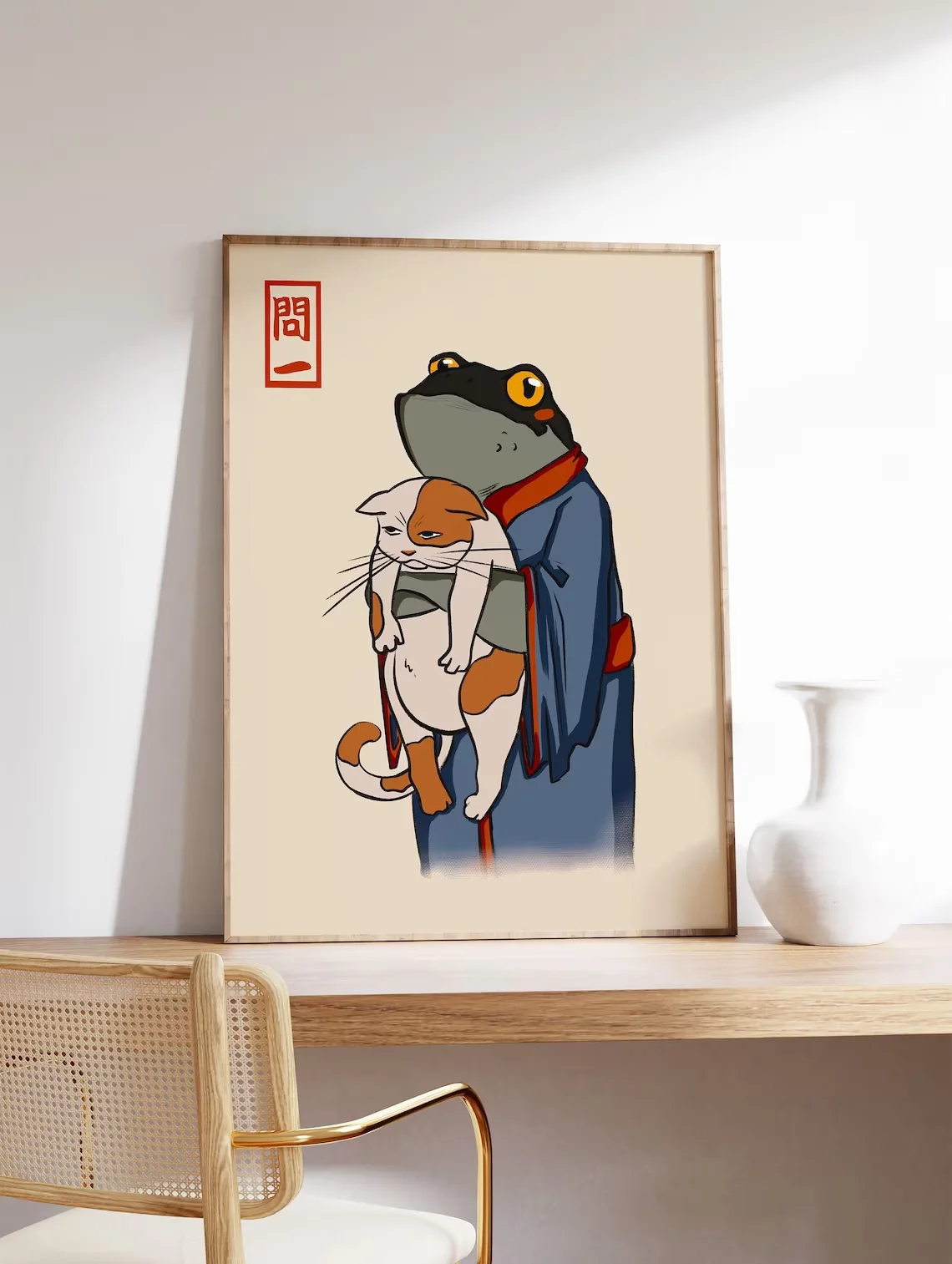 Matsumoto Hoji Kunstdruck, japanisches Poster, Frosch, Matsumoto Hoji Vintage Kunstdruck, Tierkunst, lustiger Tierdruck,