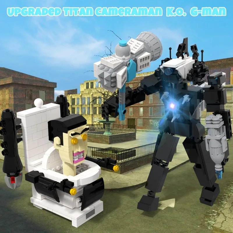 412 Pcs Skibidi Toilet action figures Upgraded Titan Camera Man Titan Speaker Man Figure Buildable Toys for Kids Birthdays Gifts