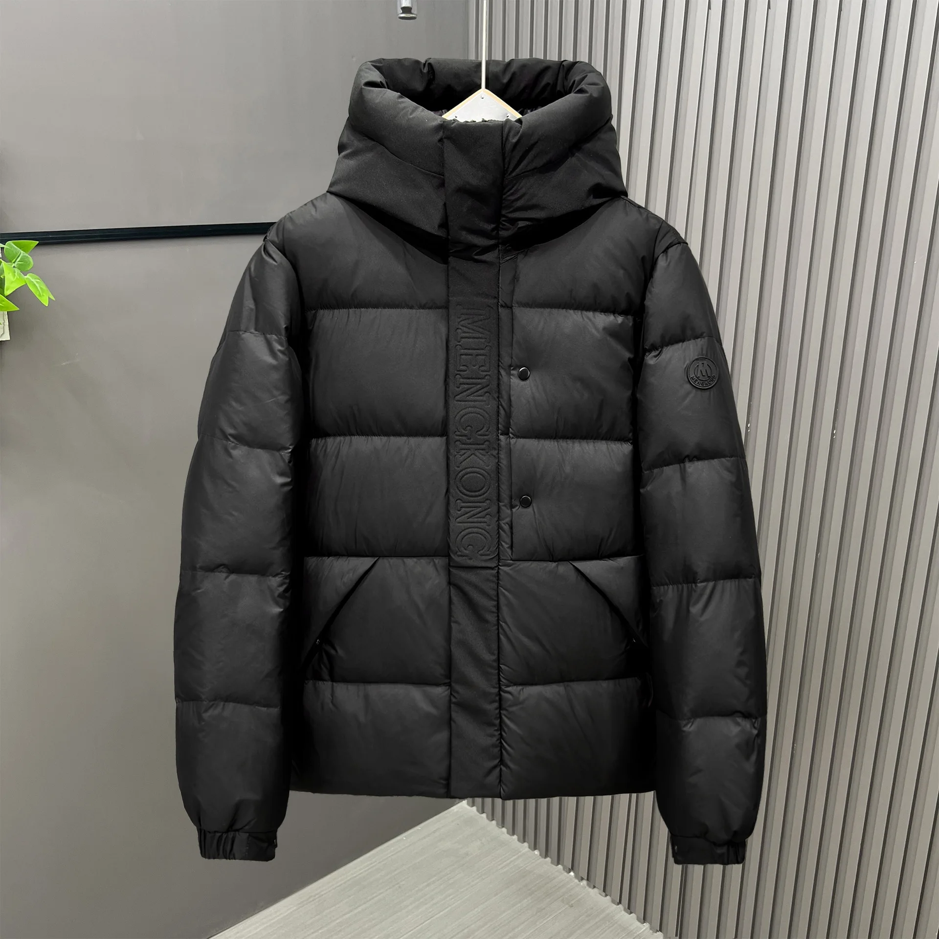 

Новый мужской пуховик 2021, осенне-зимний черный воин, модный толстый ветрозащитный пуховик унисекс с капюшоном и цветными блоками