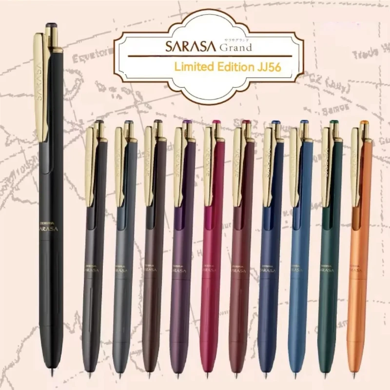 1pcs SARASA JJ56 Gel Pen Limited Retro Color Refill Metal Rod Press Ball Pen 0.5mm Japanese Stationery