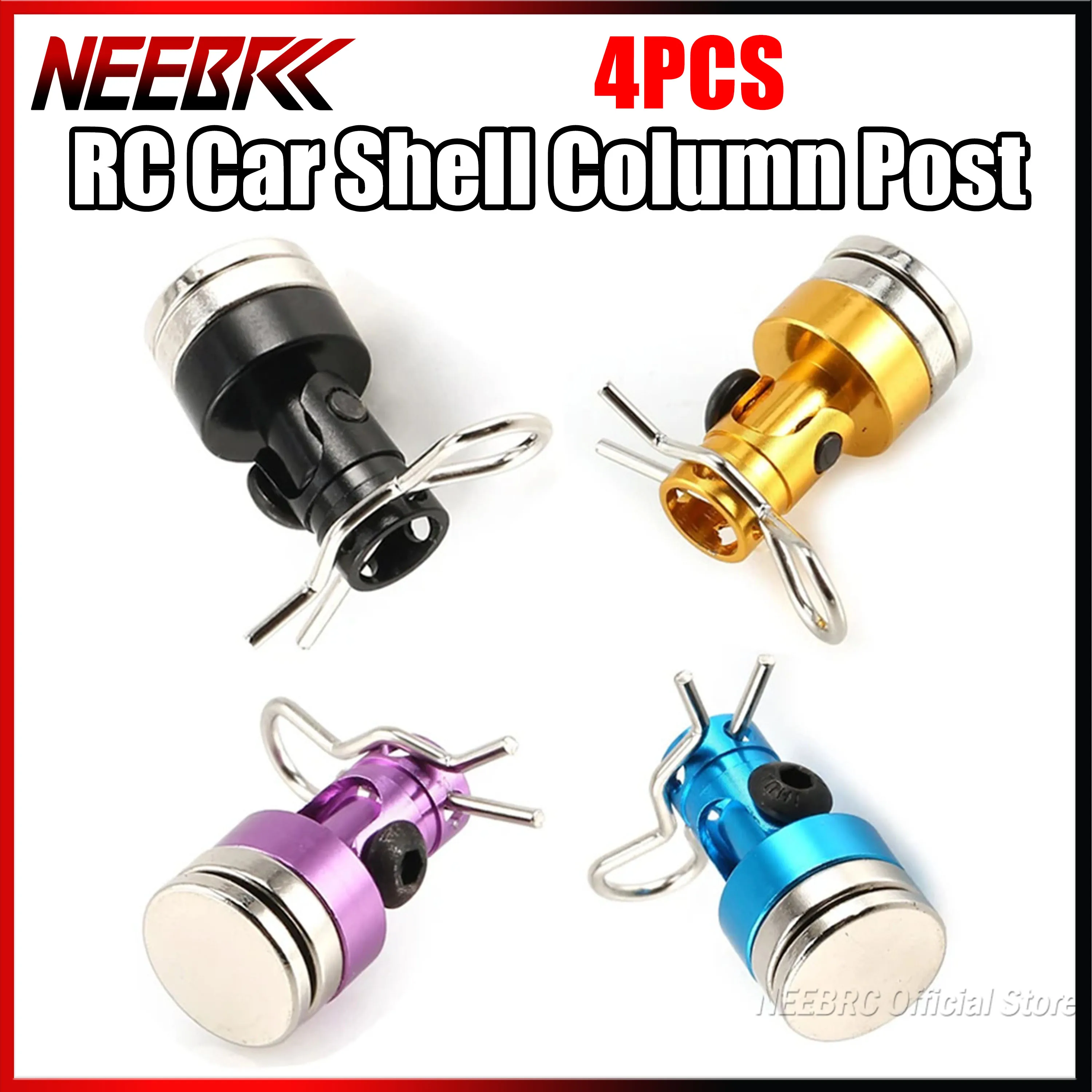 

4pcs 1/10 RC Car Shell Column Post Metal Strong Magnetic for Traxxas Hsp Tamiya Redcat Body Mount Clip Vehicle AXIAL SCX10 Part