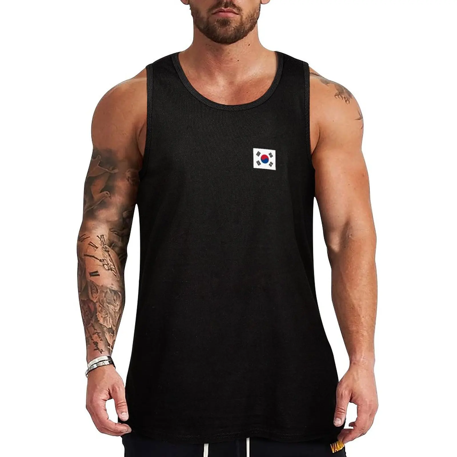 South Korea flag Tank Top Gym Ready Tank Top Sleeveless Quick Dry Athletic Top