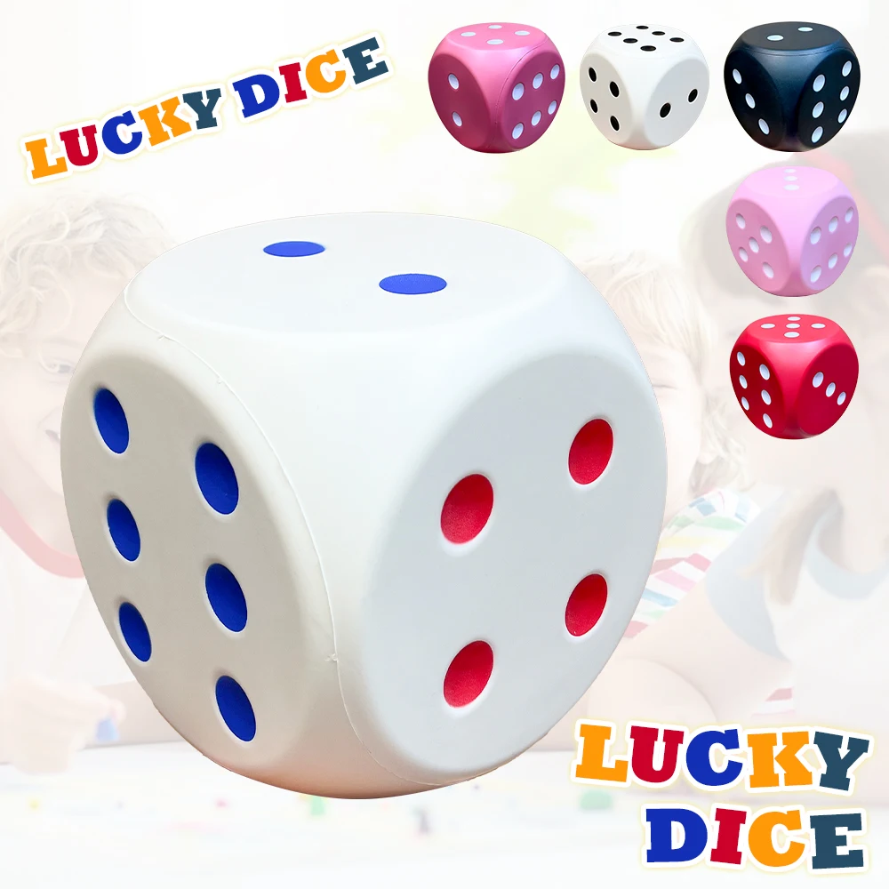 

6IN Big Foam Dices with Black Dots Six Side Dot Dices Colored Dices Learning Aids Game Dices for Counting Math Teaching