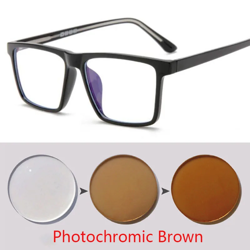 نظارات قصر النظر المربعة كبيرة الحجم TR90 بإطار كبير نظارات طبية لقصر النظر 0 -0.5 -0.75 إلى -6.0