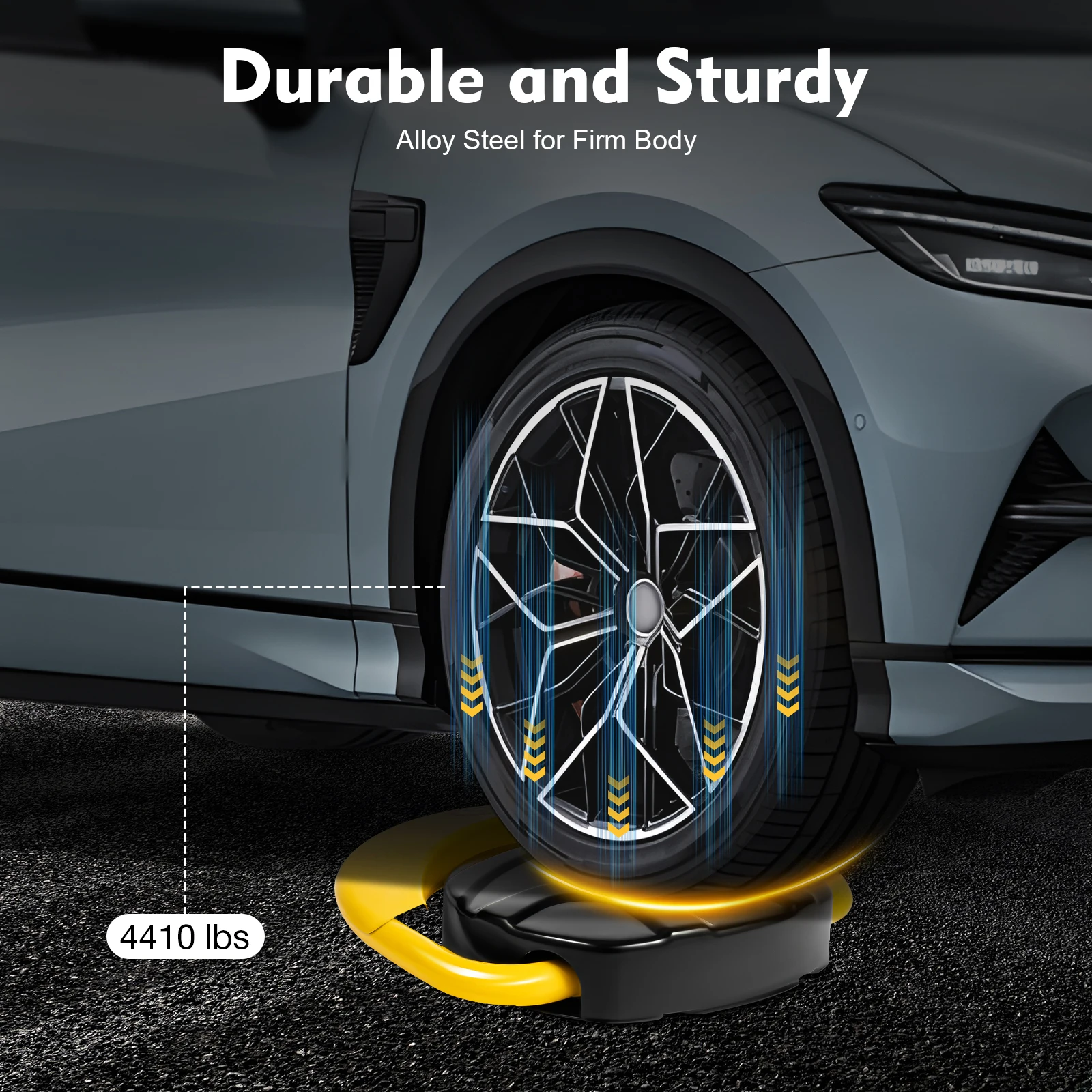 Blocco intelligente dello spazio di parcheggio con telecomando IP67, barriera per stalla spaziale automatica con chiusura di parcheggio per auto privata con striscia riflettente
