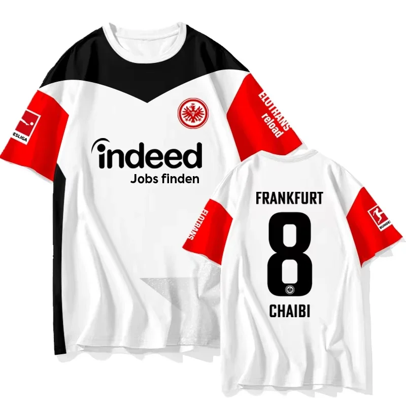 جديد 2025 وشعبية فرانكفورت ثلاثية الأبعاد مطبوعة الرجال والنساء تنفس وسريعة التجفيف كرة القدم تي شيرت