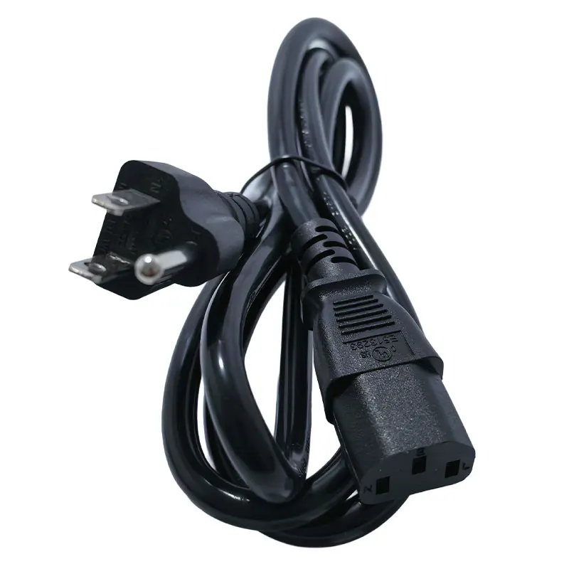 1,5 m 5FT NEMA 5-15P zu IEC C13 US 3-Pin-Stromkabel SJT 18AWG 10A 125V Universelles Stromkabel für PC, Monitor, Drucker, Schwarz