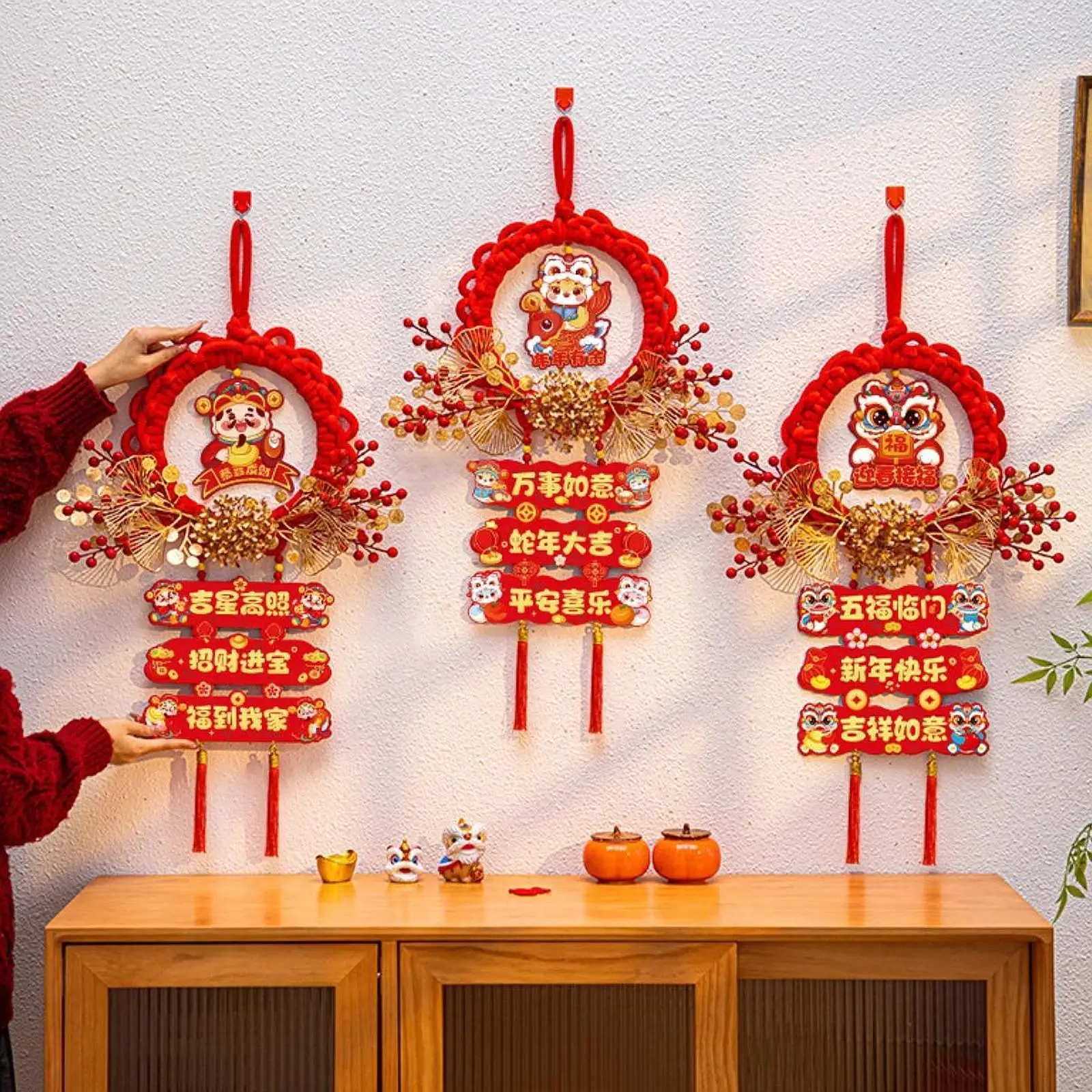 Porta ornamentale da appendere per Capodanno cinese per forniture per feste, bar in fattoria