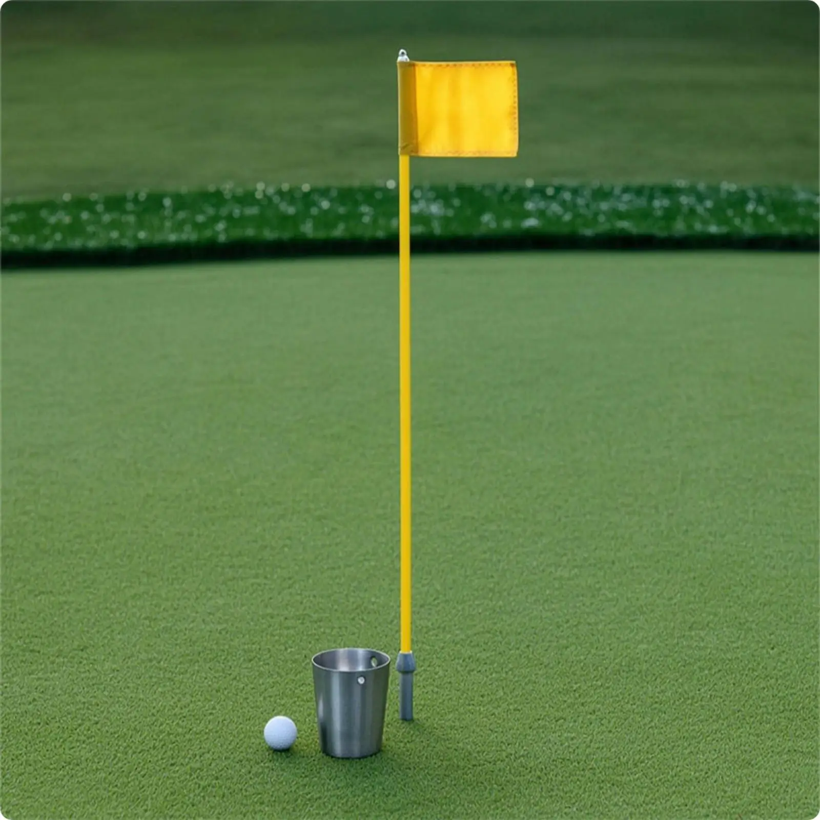 Golf Flag Pole Stainless Steel Cup Practice Marker Putting Target Kit for Backyard Greens
