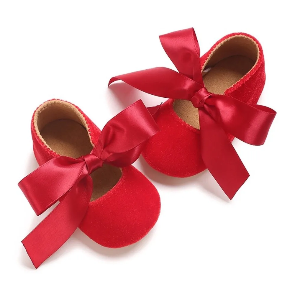 Bowknot Ballet Baby Walker Shoes Flat Shoes Lightweight Baby Socks Shoes Wear-resistant Non-Slip Infant Shoes Spring And Autumn