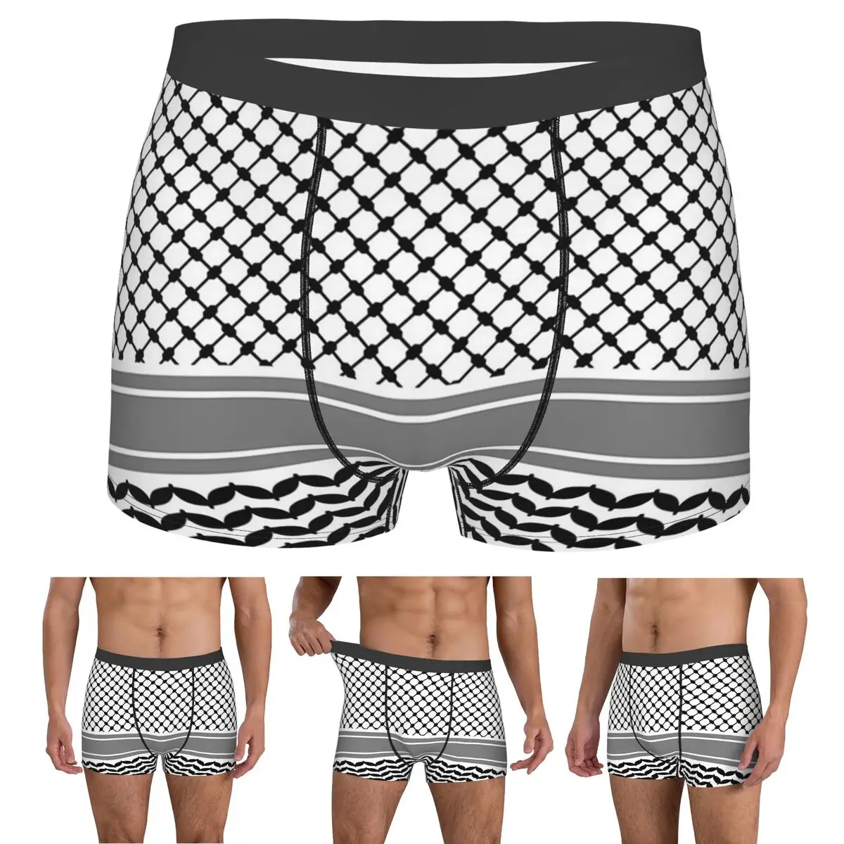 

Трусы-боксеры, шорты, палестинские трусы Keffiyeh, мужское удобное нижнее белье для мужчин, подарки бойфренду