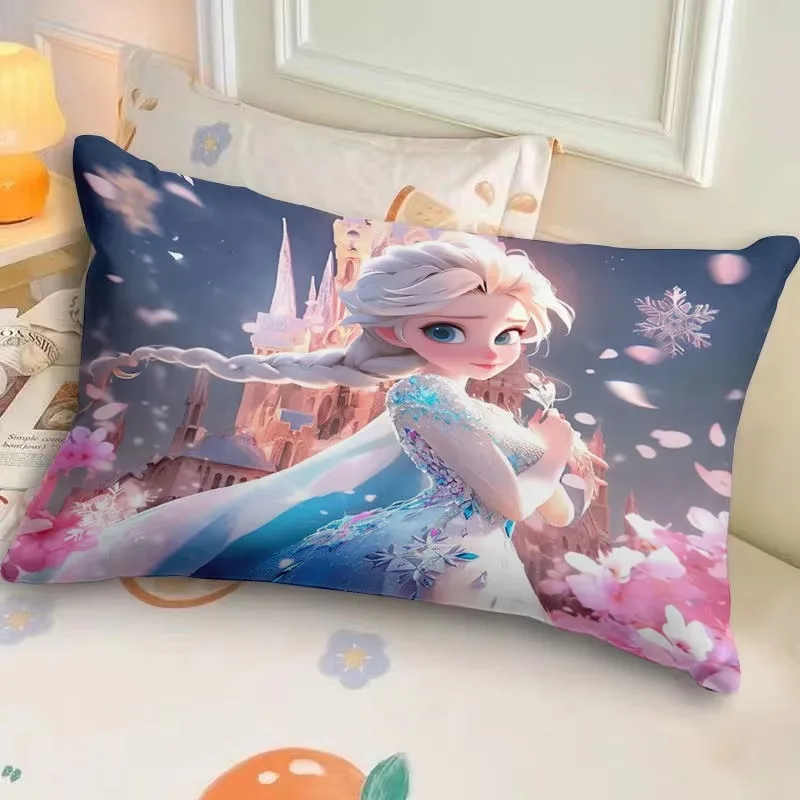 Frozen Elsa creatieve cartoon schattige Q-versie bedrukt girly hart thuis slaapkamer studentenslaapzaal rechthoekige kussensloop decoratie