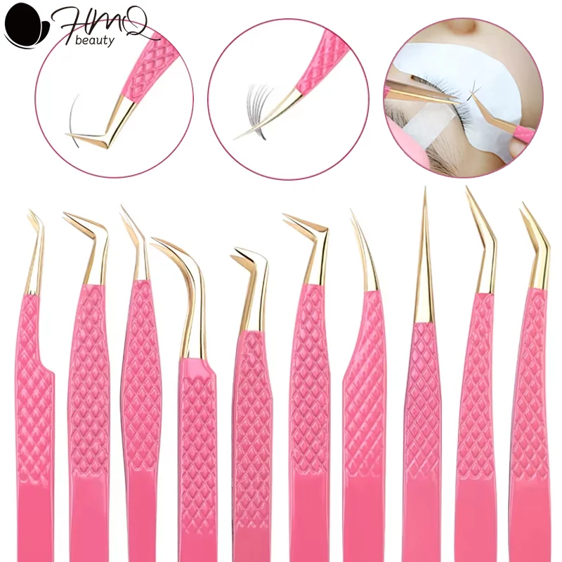 Nauwkeurige Valse Lash Pincet Set Voor Wimperverlenging Rvs Nauwkeurige 3D Volume Fan Lash Wenkbrauw Pincet Make-Up Tool