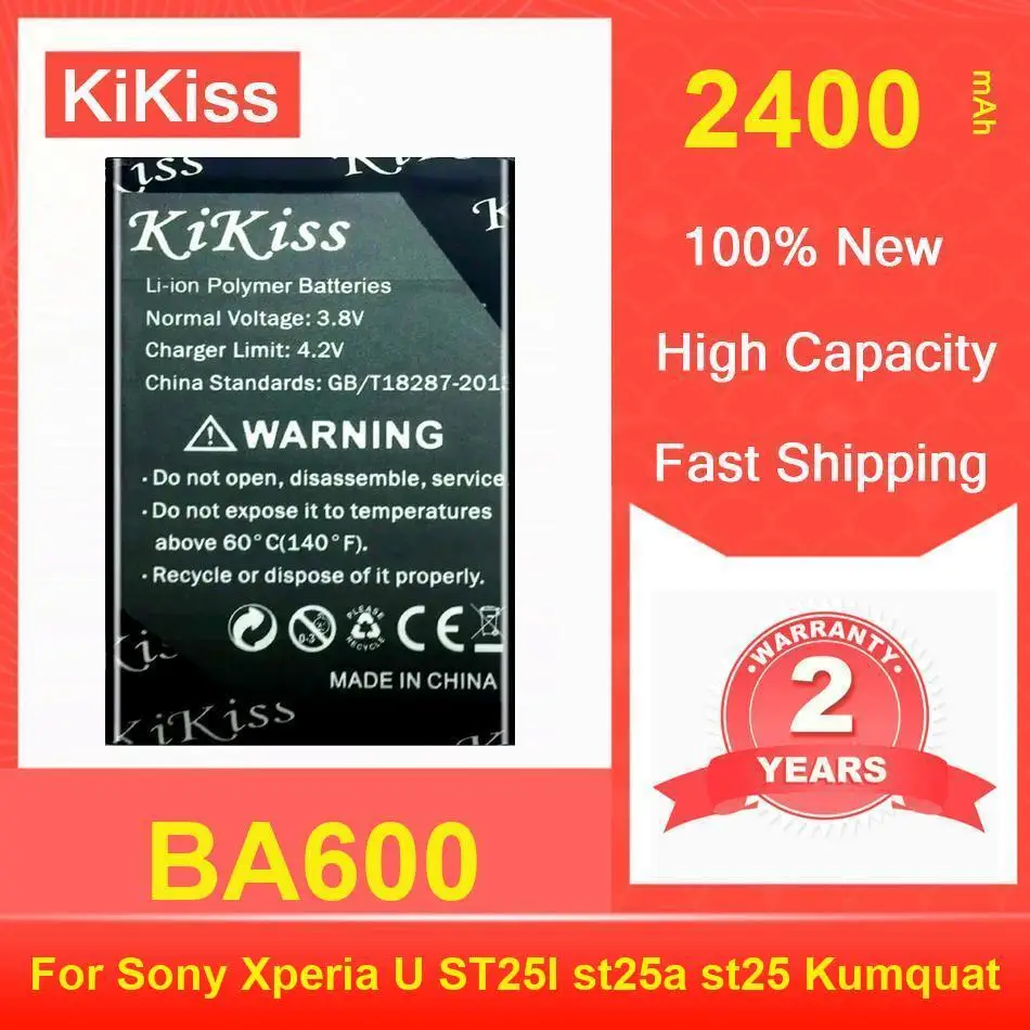 

Kikiss Battery 2400Mah BA600 For Sony Xperia U ST25I St25a St25 Kumquat