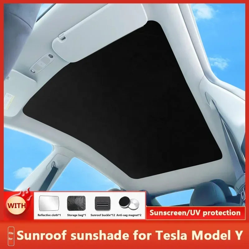 reflective fabric car sunshade for   sun visor   model y  parts