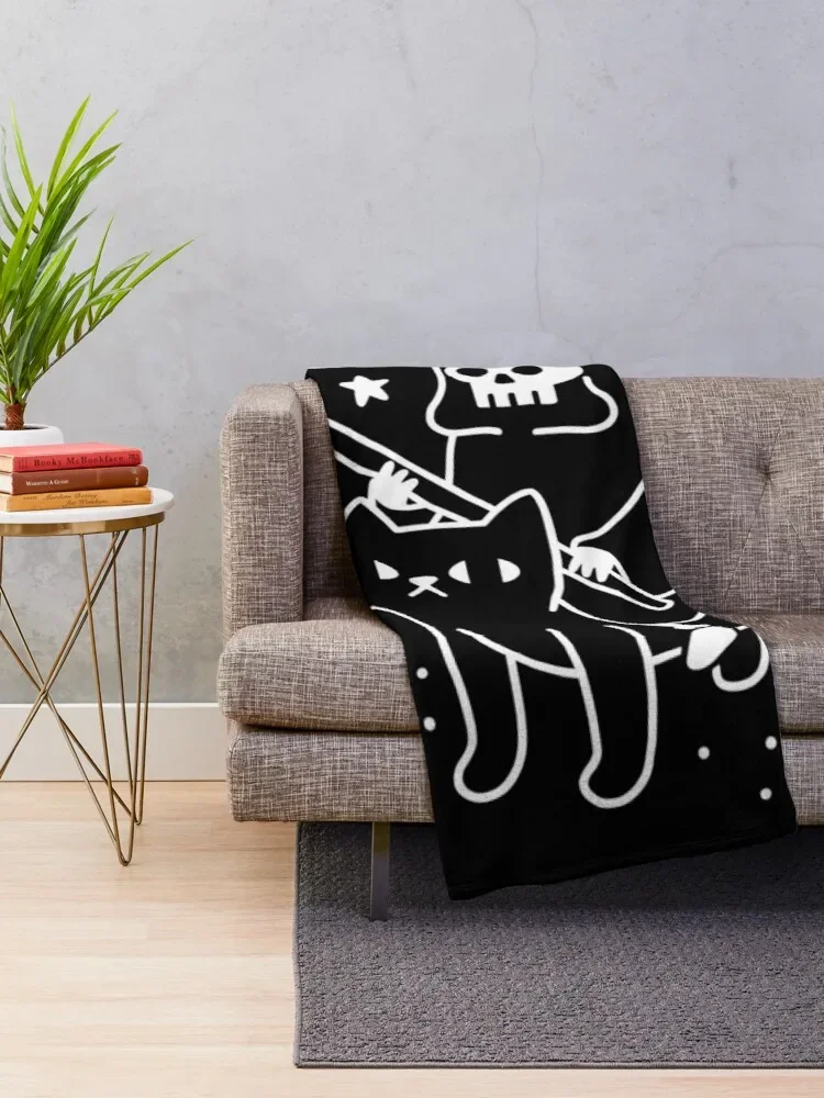 Death Rides A Black Cat Throw luxury thicken brand thermal Single blanket