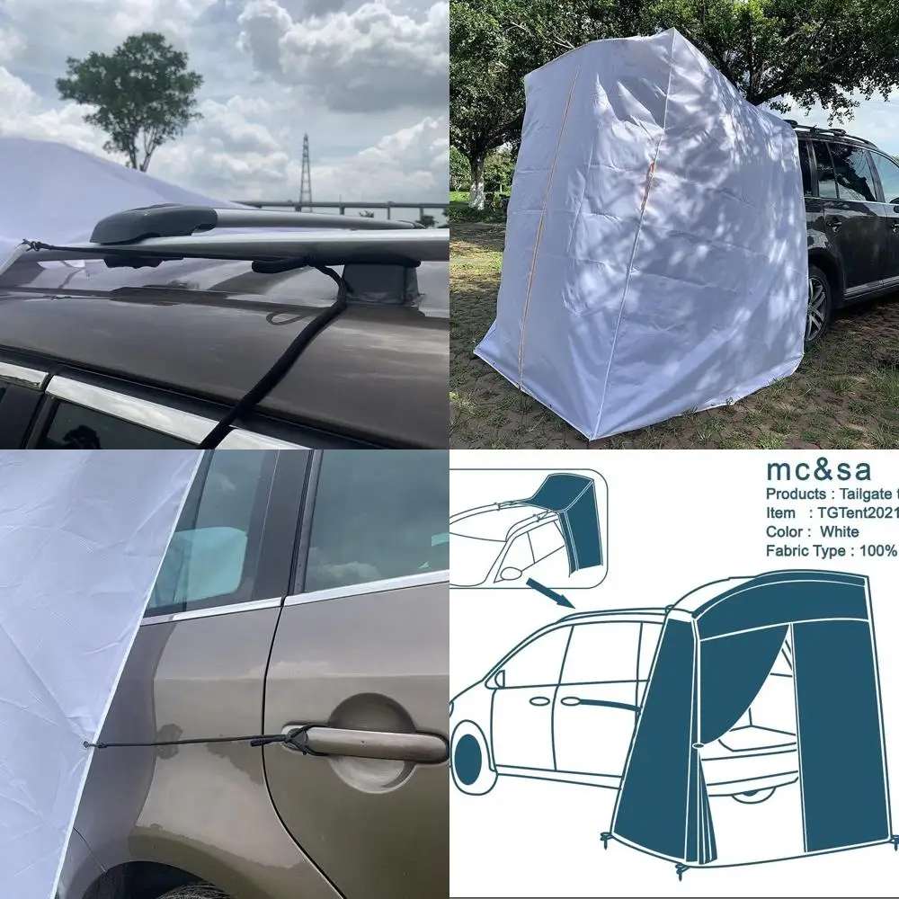 

Portable Waterproof Shelter Tent for Outdoor Activities - White, 4.9x4.9x7.5ft, 6 Pegs Included