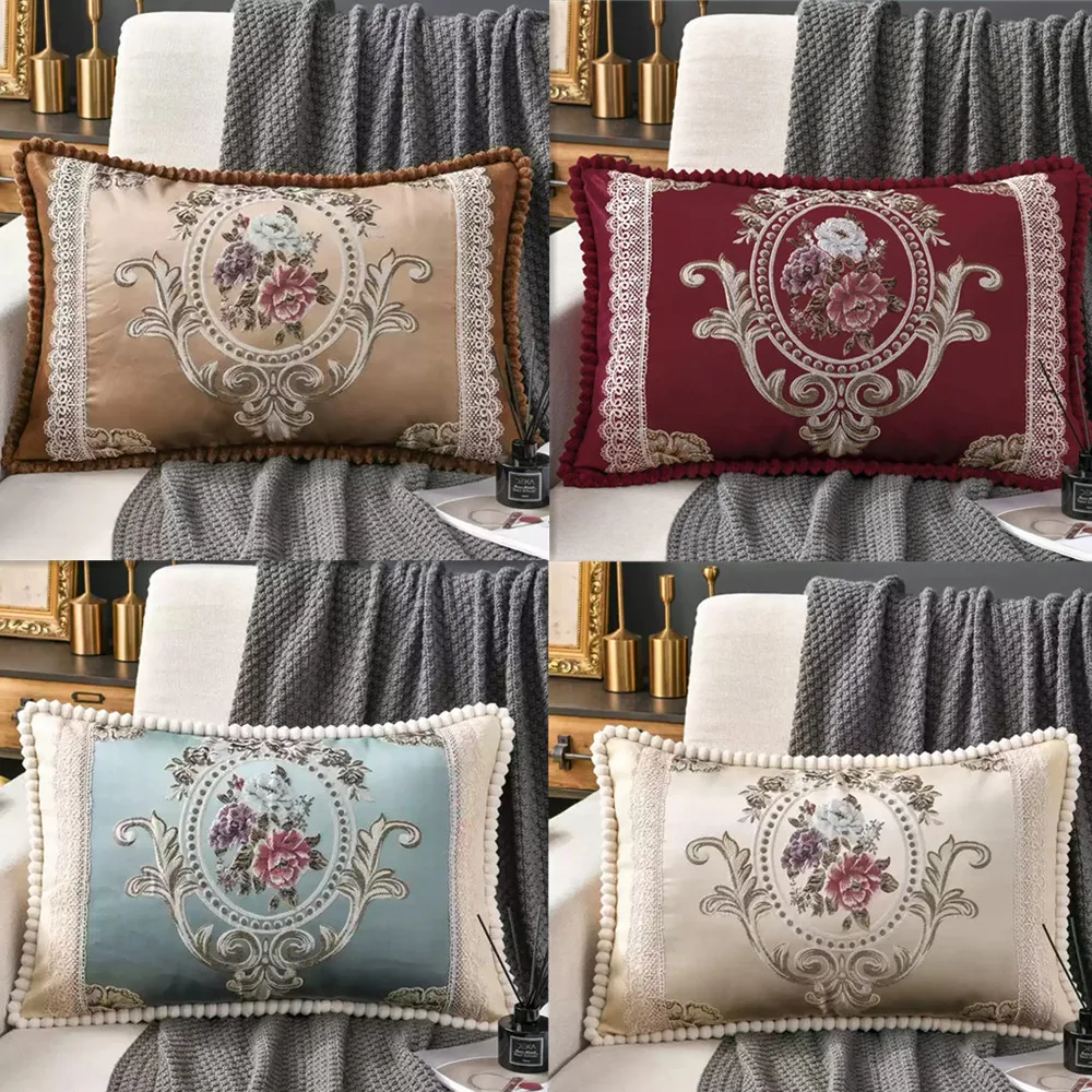 Chenille Jacquard Nap Back Pillow Bedside Living Room Sofa Cushions Cozy Sleeping Neck Support Throw Pillow for Home Traveling